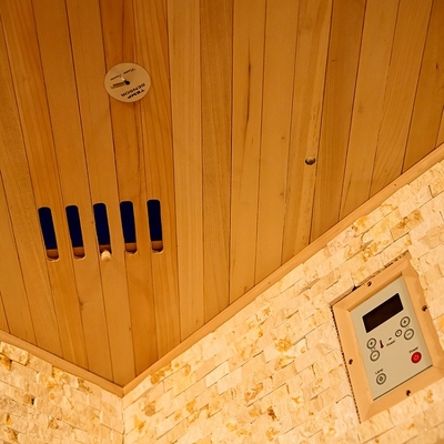 Парилка 6KW 220V сауны чистого канадского Hemlock/красного кедра угловая с комнатой каменной соли