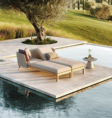Lounger пляжа Teak шезлонгов бассейна софы сада твердый деревянный на открытом воздухе