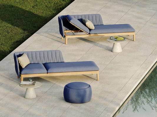 Lounger пляжа Teak шезлонгов бассейна софы сада твердый деревянный на открытом воздухе