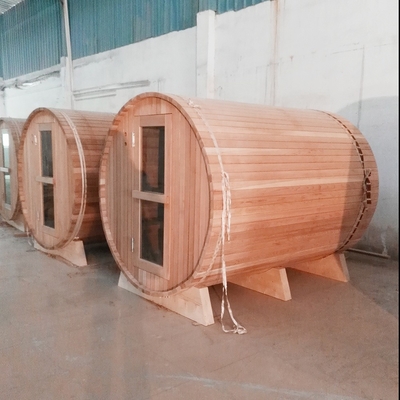 Ясная сауна 4Person 6kw бочонка красного кедра ранга без крылечка для на открытом воздухе саун
