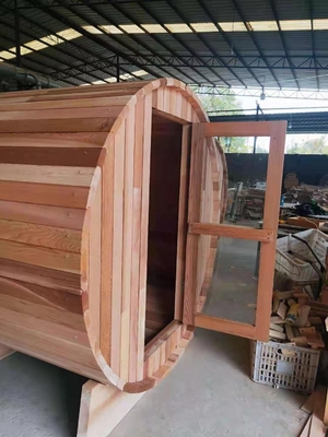 Ясная сауна 4Person 6kw бочонка красного кедра ранга без крылечка для на открытом воздухе саун